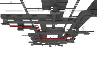 Ventilation system set 3D model