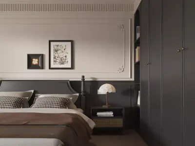 French Style Bedroom Low-poly 3D model