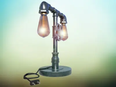 Metal lamp Sci fi PBR  game ready Low-poly 3D model