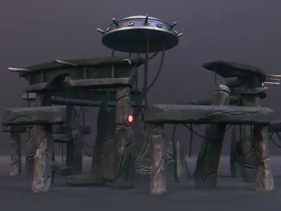 Stonehenge - Ancient Tech Portal Low-poly 3D model