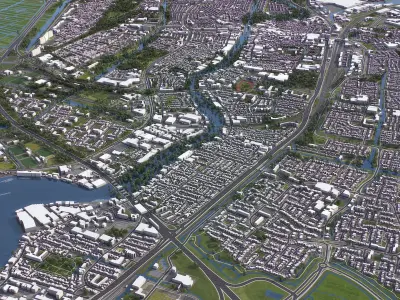 Zaanstad - 3D City Model Low-poly 3D model