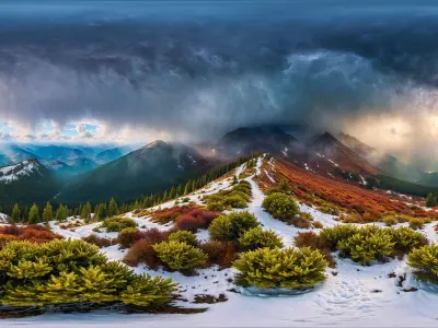 HDRI Winter Nature Panoramas Low-poly 3D model