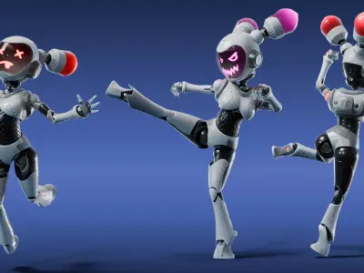 Rob-0-Girl Low-poly 3D model