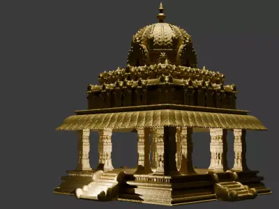 Indian Temple - High Detail 3D Model Low-poly 3D model