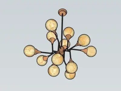 Ziron Handblown Glass Chandelier 3D model