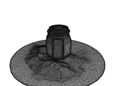 Realistic Saffron Spice Glass Jar Low-poly 3D model