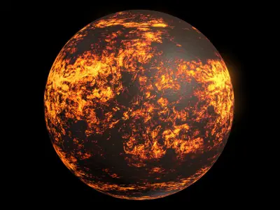 Lava Planet 02 - 8k PBR Low-poly 3D model
