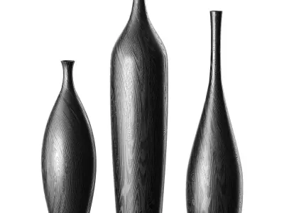 Vase Wooden Low-poly 3D model