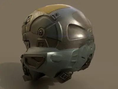 scifi helmet Low-poly 3D model Low-poly 3D model