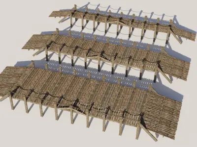 Wooden Bridge 3D model