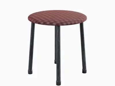 Steel Stool E 04 3D model