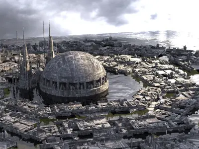 Star Wars Coruscant inspired Huge City 1 3D model