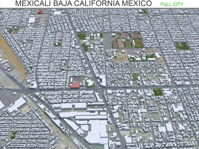 Mexicali Baja California Mexico 30km AI Low-poly 3D model