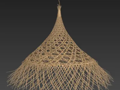 Woven Straw Lamp 3D model