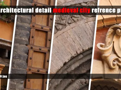 340 Architectural detail - Medieval city photo reference pack 3D model