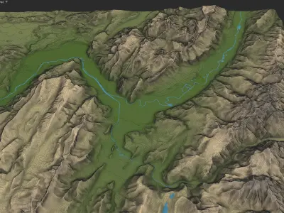 Grenoble Low-poly 3D model