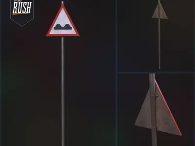 Bump Traffic Sign Free low-poly 3D model