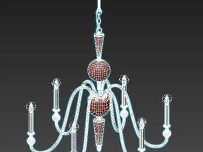 lightstar chandelier with glass shades 3D model