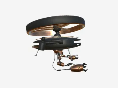 Flying Robot I06 Black Bronze - SciFi Character Design Low-poly 3D model