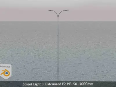 Street Light 3 Galvanized F2 M3 K0 10000mm Low-poly 3D model