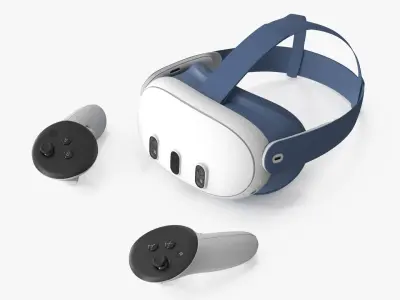  Head-Mounted VR Display and Input Devices Blue Strap 