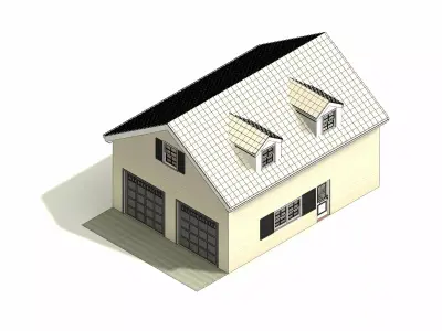  Two-Story Detached Garage 3D model