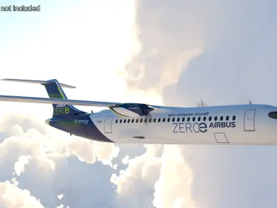 Airbus ZEROe Turboprop Rigged for Maya 