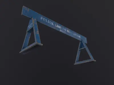  Police Barrier 3D Model Low-poly 3D model