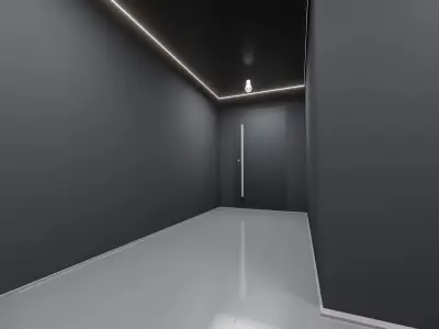 Hallway empty with walls 3D model
