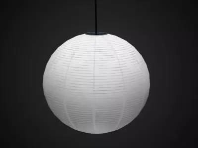 Rice Paper Pendant Lamp Low-poly 3D model