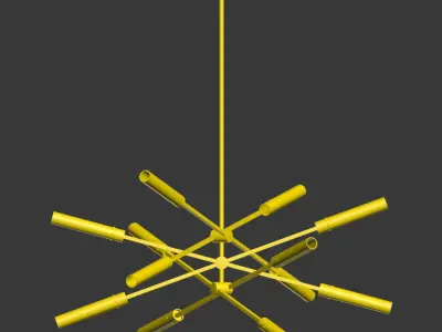 Flute 3 30 LED Chandelier 3D model