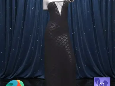 Moonshine Gown Outfit for Genesis 9 3D model