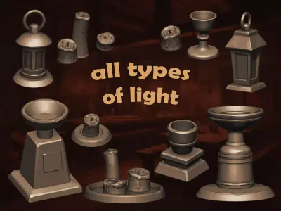 All types of light 3D print model
