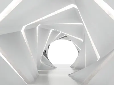 Square Tunnel Rotation Low Poly Free 3D model