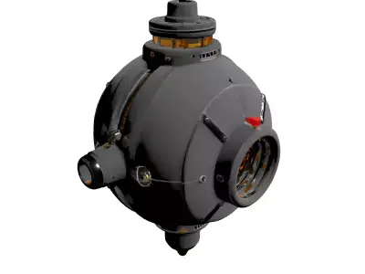 SciFi Spherical Drone Surveillance Module Low-poly 3D model