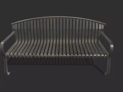 Bench 09 Low Poly PBR Realistic Low-poly 3D model