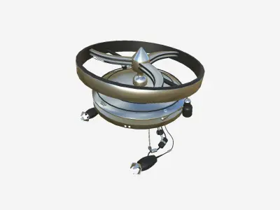 Flying Robot I08 Aluminum - SciFi Character Design Low-poly 3D model