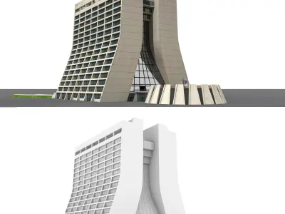 Wilson Hall Fermilab building Low-poly 3D model