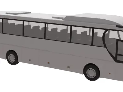 White Modern Coach Bus Free 3D model
