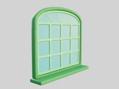 Cartoon Window 30a Low-poly 3D model