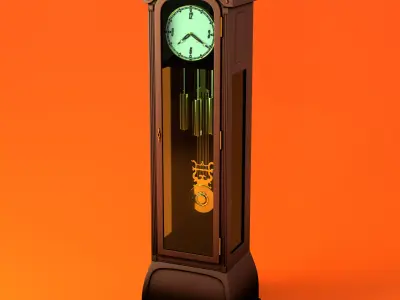 Floor  clock Low-poly 3D model