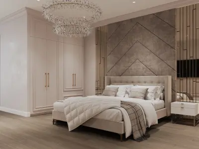 Bedroom design Interior style Neoclassical 3D model