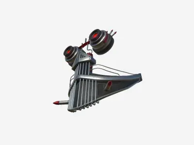 Steampunk Mask A01 Steel Red - SciFi Character Design Low-poly 3D model