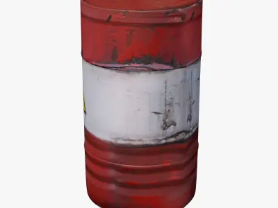 Barrel 3D Low Poly oil 3D model