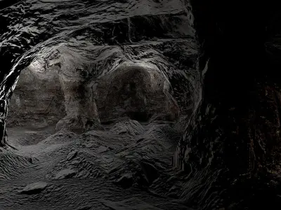 Dark Cave Low Poly Low-poly 3D model