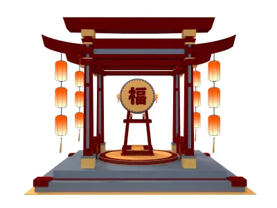 Torii Gate Low-poly 3D model 3D model