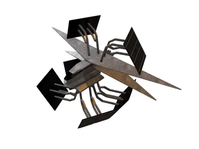 Cartoon Sci Fi Ship v2 002 Low-poly 3D model