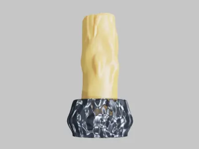 Candle marble Low-poly 3D model