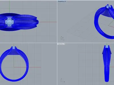 wedding engagement women ring 3dm 3D print model buy