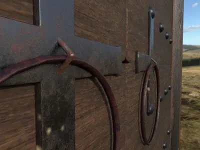 Medieval Door - Gate Free low-poly 3D model